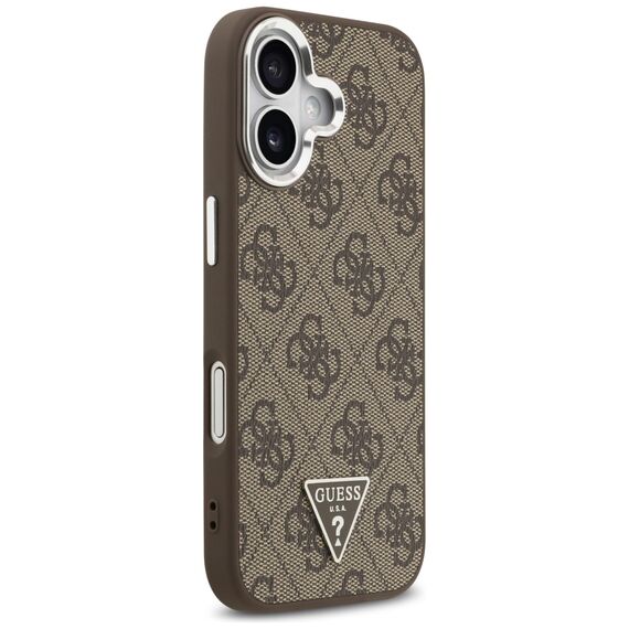 Etui Guess 4G Triangle Logo MagSafe na iPhone 17 - brązowe