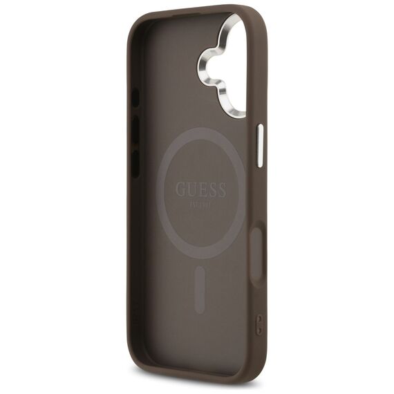 Etui Guess 4G Triangle Logo MagSafe na iPhone 17 - brązowe