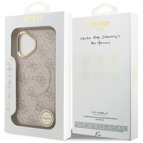 Guess 4G PU Classic Logo MagSafe Case for iPhone 17 - Pink - Uncategorized Cases (2) - Cases - Techbox