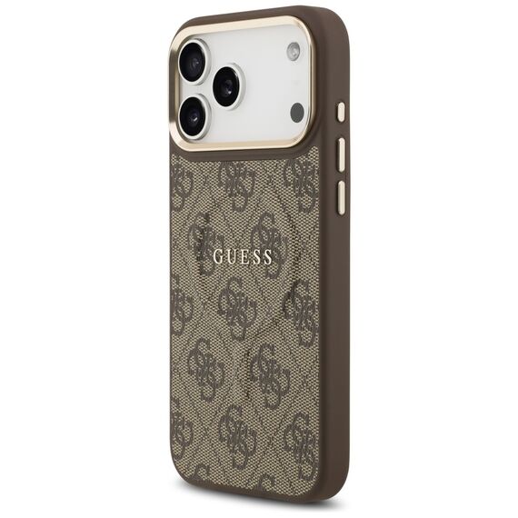 Guess 4G PU Classic Logo MagSafe Case for iPhone 17 Pro Max - Brown - Uncategorized Cases (2) - Cases - Techbox