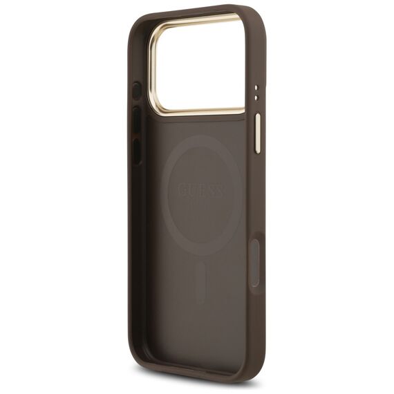 Guess 4G PU Classic Logo MagSafe Case for iPhone 17 Pro Max - Brown - Uncategorized Cases (2) - Cases - Techbox