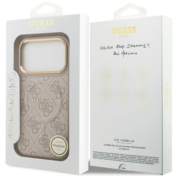 Guess 4G PU Classic Logo MagSafe Case for iPhone 17 Pro - Pink | Techbox