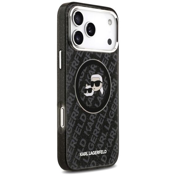 Karl Lagerfeld IML Glitter Karl&amp;Choupette Heads Logo MagSafe Case for iPhone 17 Pro Max - Black | Techbox