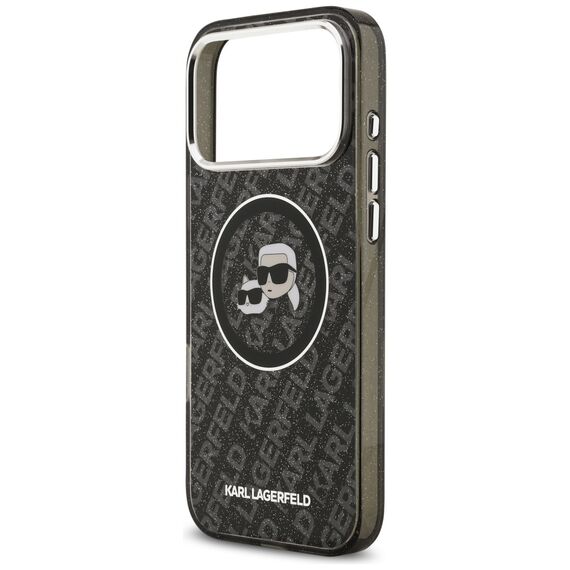 Karl Lagerfeld IML Glitter Karl&amp;Choupette Heads Logo MagSafe Case for iPhone 17 Pro Max - Black | Techbox