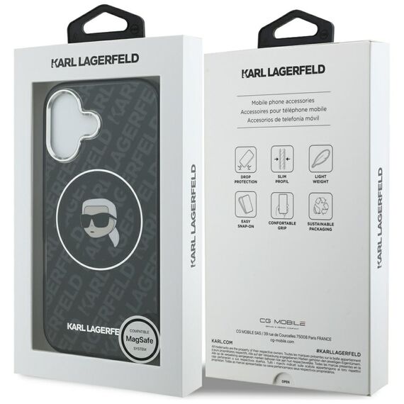 Karl Lagerfeld IML Karl Head Logo MagSafe Case for iPhone 17 - Black | Techbox