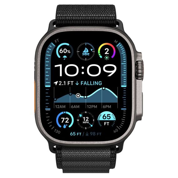 Strap Spigen WBF1 Strap for Apple Watch 44 / 45 / 46 / 49 mm - Black - Accessories - Smartwatches & Accessories - Techbox