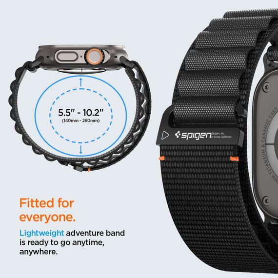 Strap Spigen WBF1 Strap for Apple Watch 44 / 45 / 46 / 49 mm - Black - Accessories - Smartwatches & Accessories - Techbox