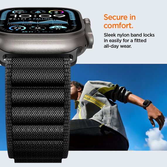 Strap Spigen WBF1 Strap for Apple Watch 44 / 45 / 46 / 49 mm - Black - Accessories - Smartwatches & Accessories - Techbox