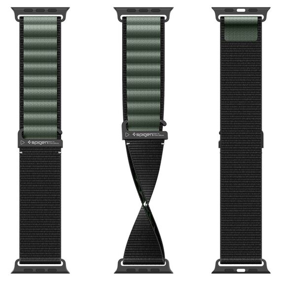 Strap Spigen WBF1 Strap for Apple Watch 44 / 45 / 46 / 49 mm - Black and Green - Accessories - Smartwatches & Accessories - Techbox