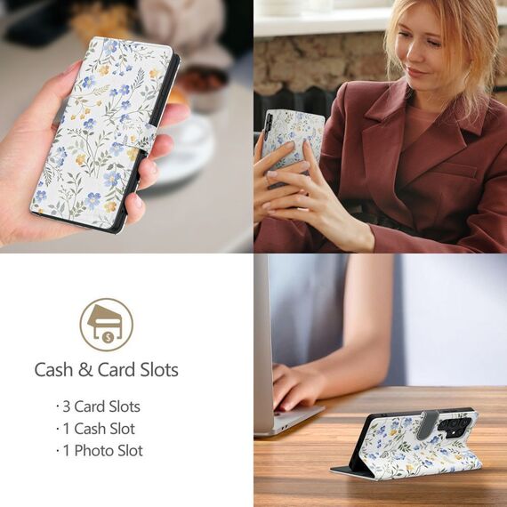 Tech-Protect Wallet Case for Samsung Galaxy A26 5G / A17 4G / 5G - Daisies with Leaves | Techbox