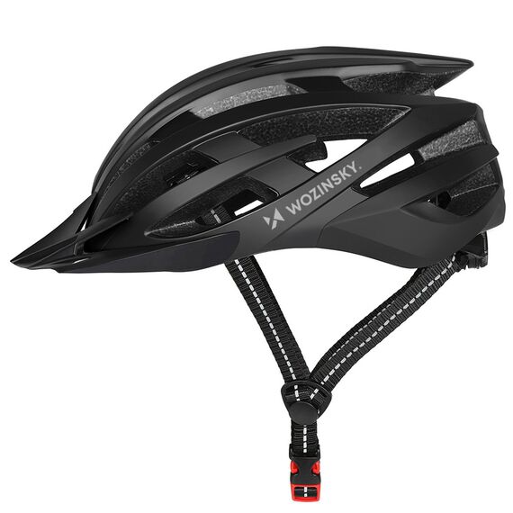 Wozinsky MTB Bike Helmet with USB Rear Light L - Black | Techbox