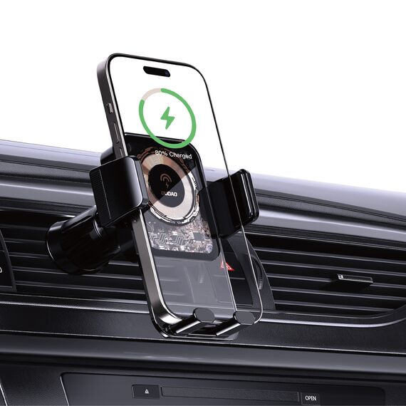Dudao F19 clamp car holder with 15W inductive charger - black - Smartphone Holders - Smartphones - Techbox