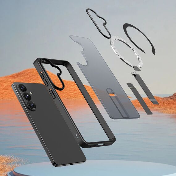 Hybrid Armor X Case for Samsung Galaxy S26 with Stand, Compatible with MagSafe - Black | Techbox