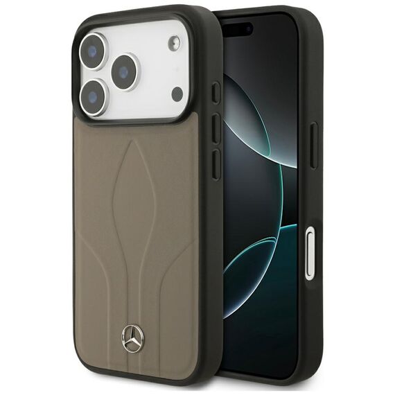Mercedes Leather The Move MagSafe Case for iPhone 17 Pro - Beige | Techbox