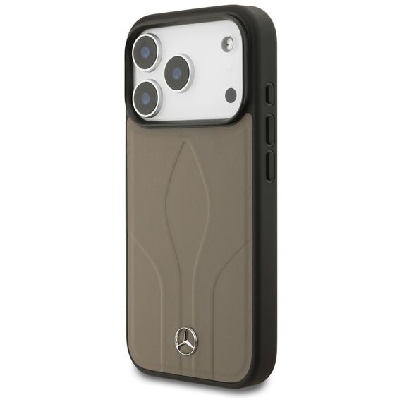 Mercedes Leather The Move MagSafe Case for iPhone 17 Pro - Beige | Techbox
