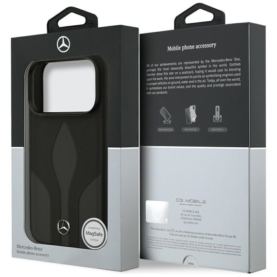 Mercedes Leather The Move MagSafe Case for iPhone 17 Pro - Black | Techbox