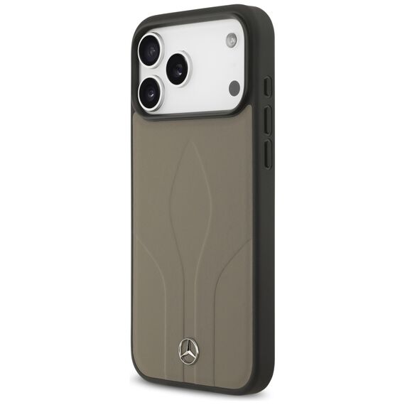 Mercedes Leather The Move MagSafe Case for iPhone 17 Pro Max - Beige | Techbox