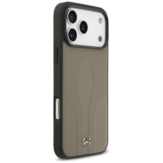 Mercedes Leather The Move MagSafe Case for iPhone 17 Pro Max - Beige | Techbox