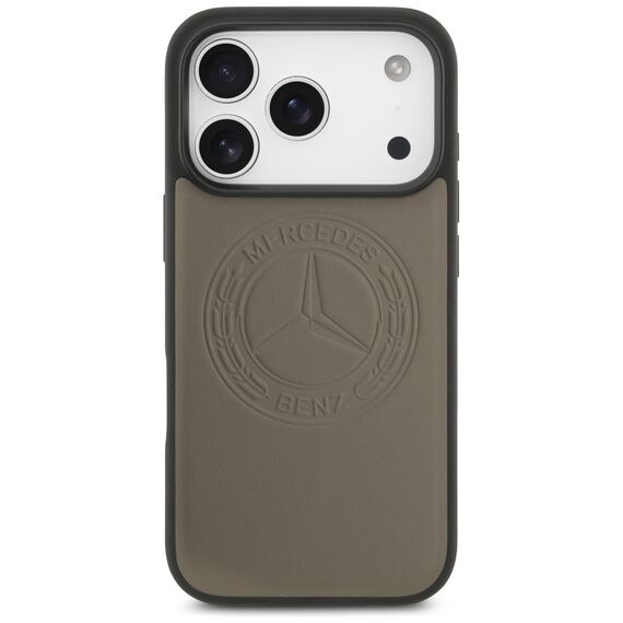 Mercedes Leather Vintage Logo MagSafe Case for iPhone 17 Pro - Beige | Techbox