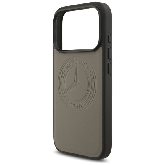 Mercedes Leather Vintage Logo MagSafe Case for iPhone 17 Pro - Beige | Techbox