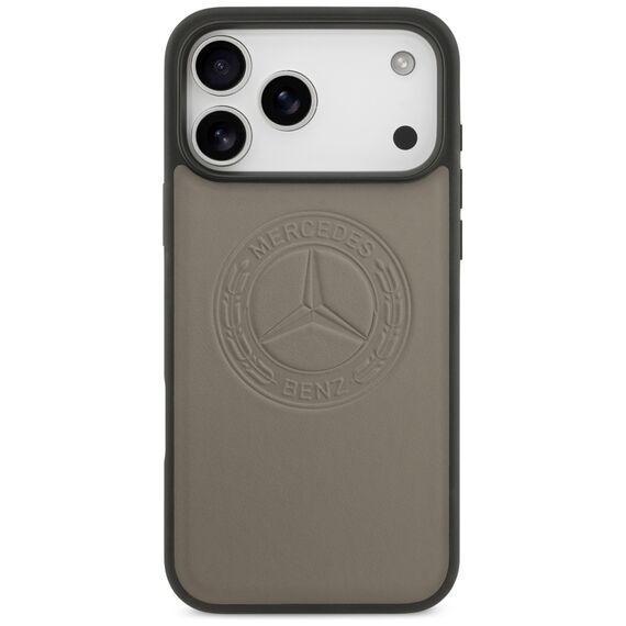 Mercedes Leather Vintage Logo MagSafe Case for iPhone 17 Pro Max - Beige | Techbox