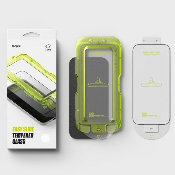 Ringke Easy Slide 2-pack tempered glass for iPhone 17 - black | Techbox