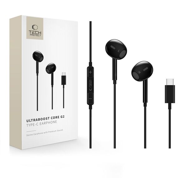 Tech-Protect Ultraboost Core G2 USB-C Headphones - Black