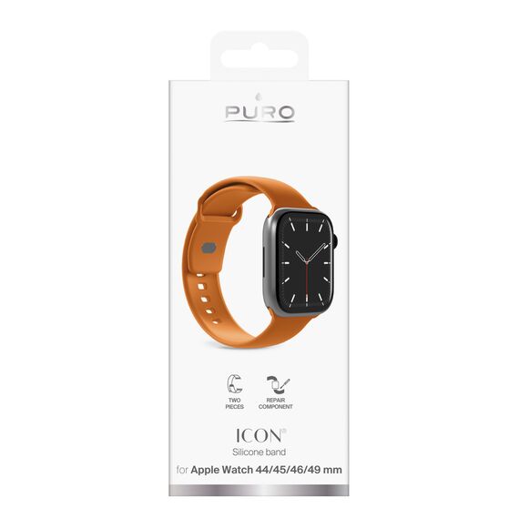 Puro Icon Silicone Strap for Apple Watch 44 / 45 / 46 / 49 mm - Orange - Accessories - Smartwatches & Accessories - Techbox