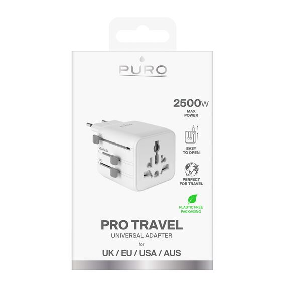 Puro Universal Travel Adapter - White | Techbox