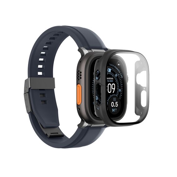 AmazingThing Radix Glass Screen Protector with Case for Apple Watch UItra 3 49mm - Black | Techbox