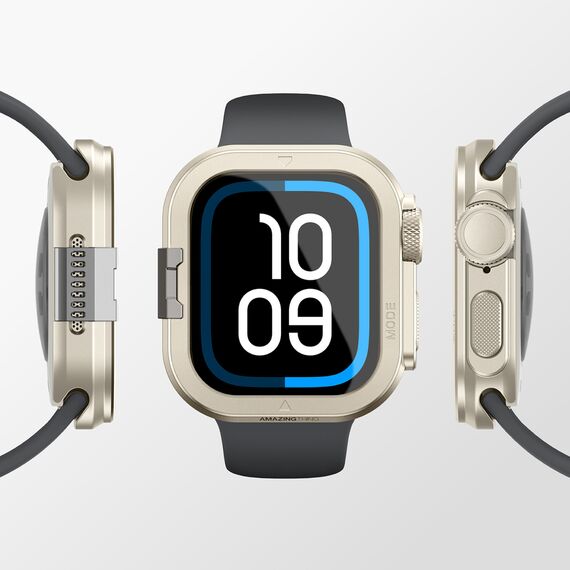 AmazingThing Titan Pro Metal Case for Apple Watch 11 46mm Aluminum - Titanium | Techbox