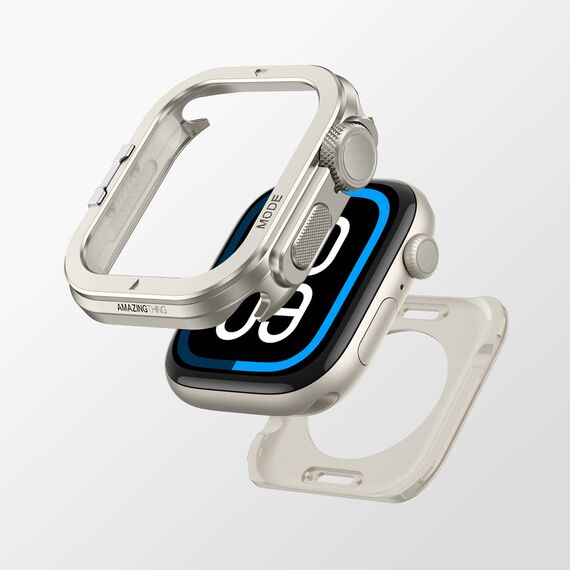 AmazingThing Titan Pro Metal Case for Apple Watch 11 46mm Aluminum - Titanium | Techbox