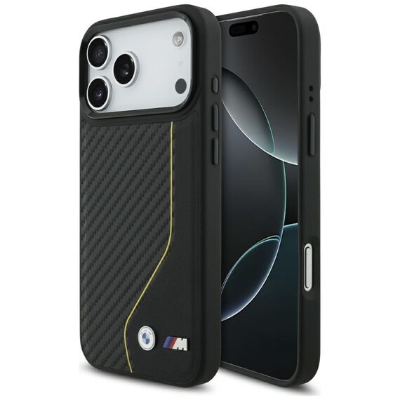 BMW M Carbon Line &amp; Logo MagSafe Case for iPhone 17 Pro Max - Yellow | Techbox