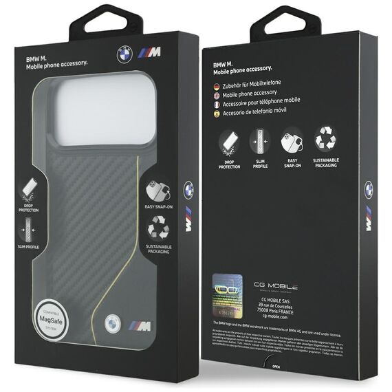 BMW M Carbon Line &amp; Logo MagSafe Case for iPhone 17 Pro Max - Yellow | Techbox