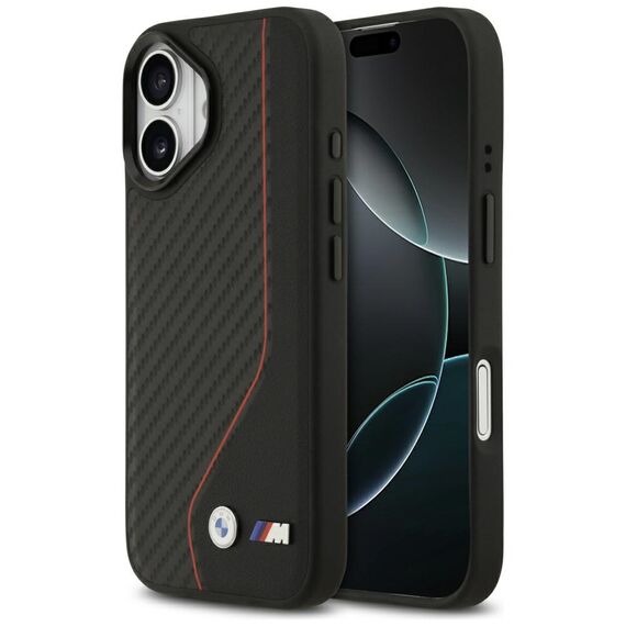 BMW M Carbon Line &amp; Logo MagSafe Case for iPhone 17 - Red | Techbox