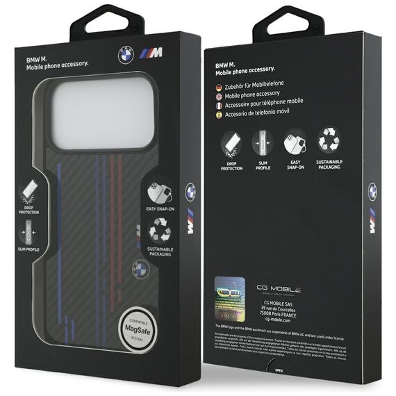 BMW M Kevlar Lines &amp; Logo MagSafe Case for iPhone 17 Pro Max - Black | Techbox