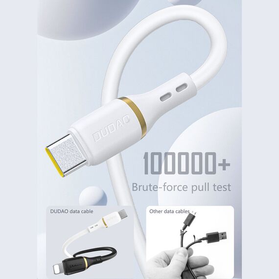 Dudao L25C USB-C - USB-C Silicone Cable 60W 1m - White - Cables & Adapters - Cables & Accessories - Techbox