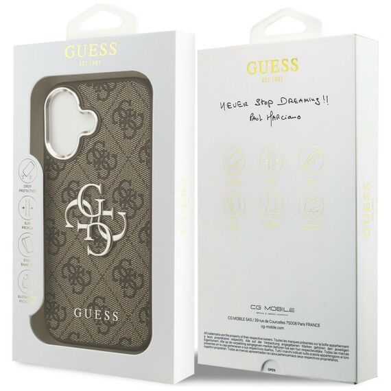 Guess 4G Big 4G Classic Logo case for iPhone 17 - brown and silver | Techbox