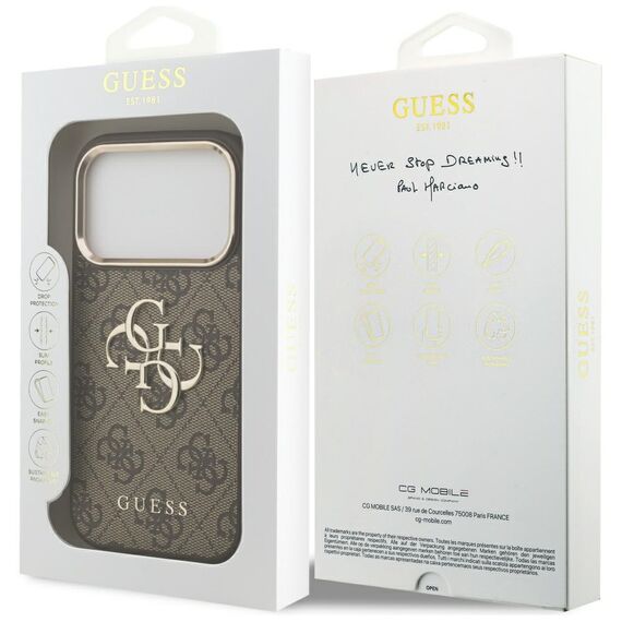 Guess 4G Big 4G Classic Logo Case for iPhone 17 Pro - Brown and Gold - Apple Cases - Cases - Techbox