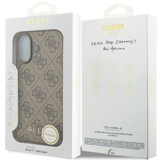 Guess 4G Charms Collection MagSafe case for iPhone 17 - brown | Techbox