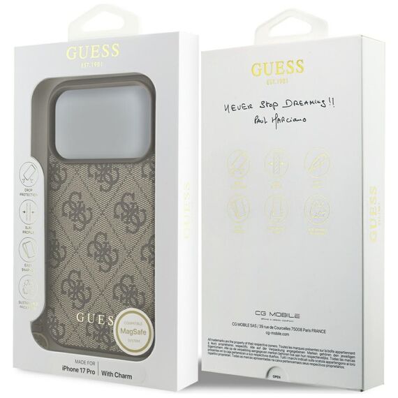 Guess 4G Charms Collection MagSafe case for iPhone 17 Pro - brown | Techbox