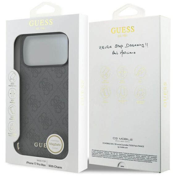 Guess 4G Charms Collection MagSafe case for iPhone 17 Pro Max - black | Techbox