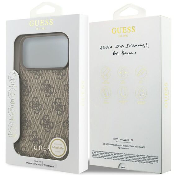 Guess 4G Charms Collection MagSafe case for iPhone 17 Pro Max - brown | Techbox