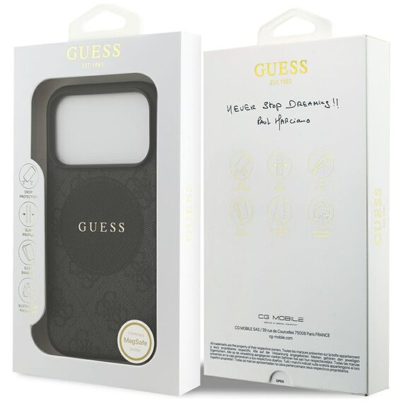 Guess 4G Circle Classic Logo MagSafe case for iPhone 17 Pro - black | Techbox