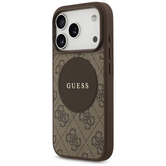 Guess 4G Circle Classic Logo MagSafe case for iPhone 17 Pro - brown - Apple Cases - Cases - Techbox