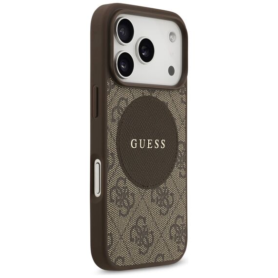 Guess 4G Circle Classic Logo MagSafe case for iPhone 17 Pro - brown - Apple Cases - Cases - Techbox
