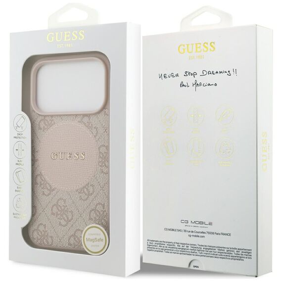 Guess 4G Circle Classic Logo MagSafe Case for iPhone 17 Pro - Pink - Apple Cases - Cases - Techbox