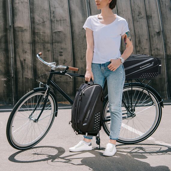 Wozinsky Bike Trunk Bag with Long Strap and Expandable Side Pockets - Black - Smartphone Holders - Smartphones - Techbox