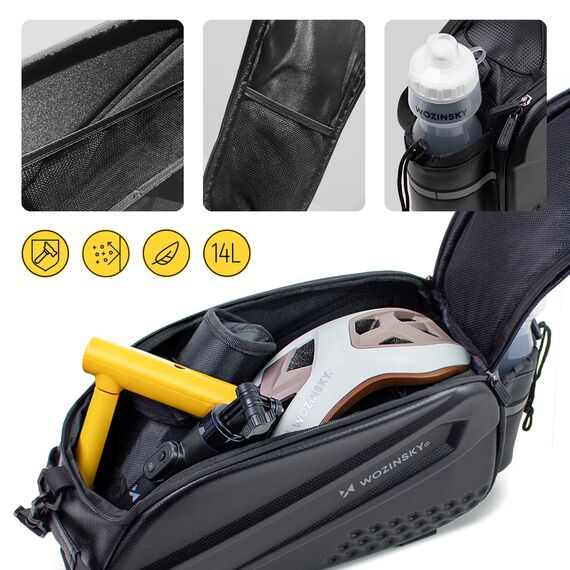 Wozinsky Bike Trunk Bag with Long Strap and Expandable Side Pockets - Black - Smartphone Holders - Smartphones - Techbox