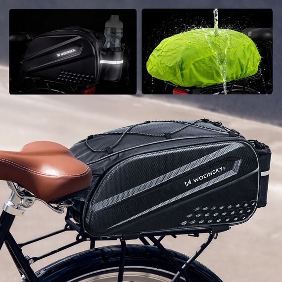 Wozinsky Bike Trunk Bag with Long Strap and Expandable Side Pockets - Black - Smartphone Holders - Smartphones - Techbox